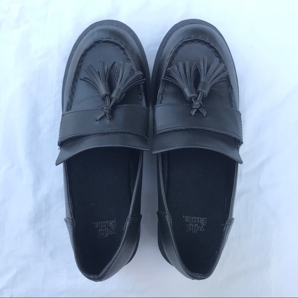 Wild Fable Black Chunky Loafers with Tassels